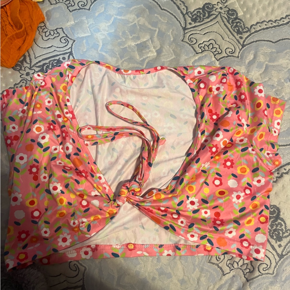 hot pink floral tie shirt